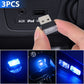 3 X Mini USB Car Interior LED Light