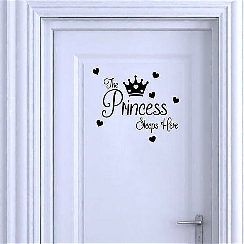 Sweet Dreams Princess Wall Sticker Set for Girls' Nursery or Bedroom Door