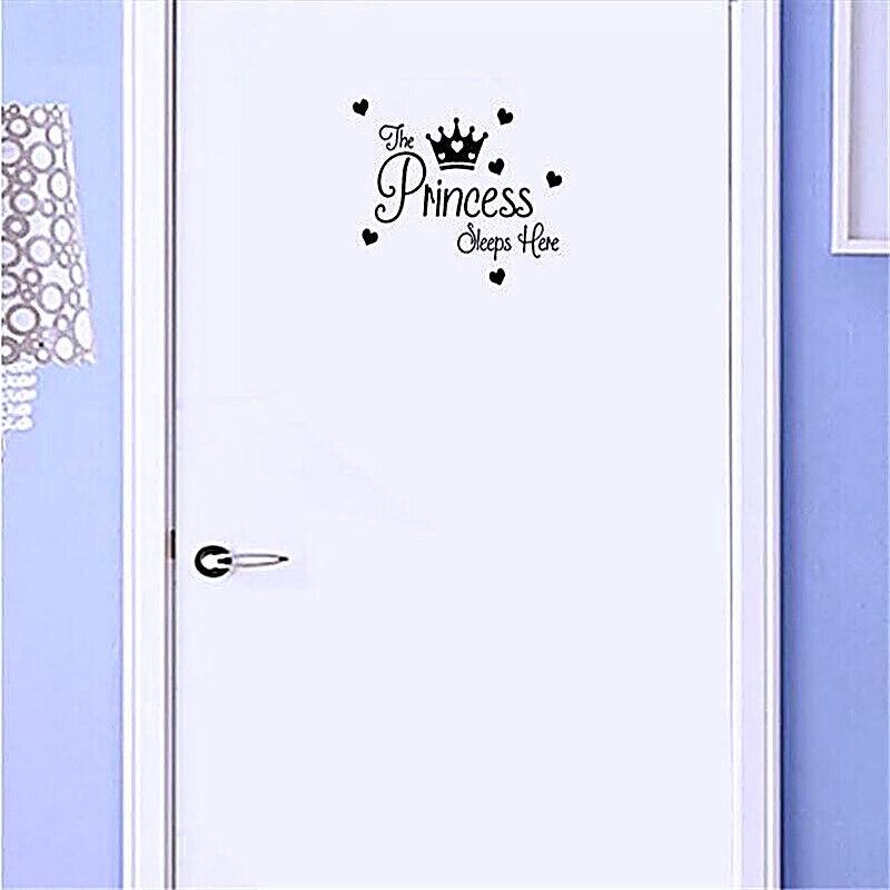 Sweet Dreams Princess Wall Sticker Set for Girls' Nursery or Bedroom Door
