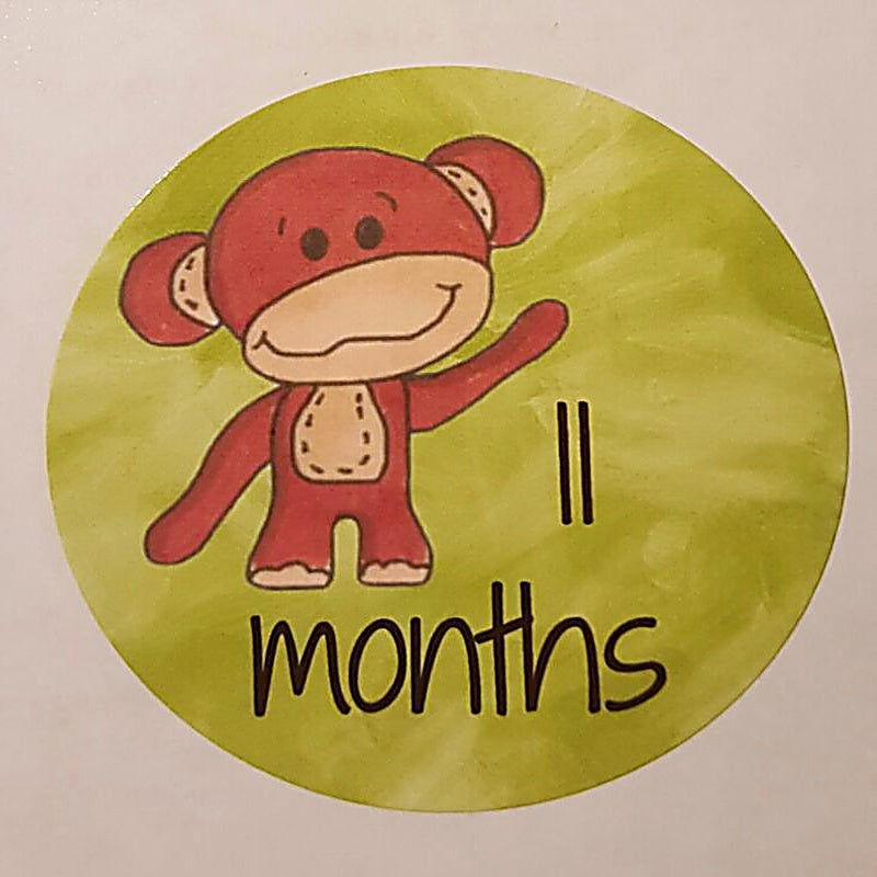 Adorable Baby Milestone Stickers: Track Your Little One's Growth from Month 1 to 12!