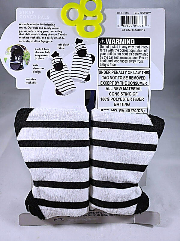 Goldbug Zebra Strap Cover Pals: Perfect for Car Seats, Strollers & More!