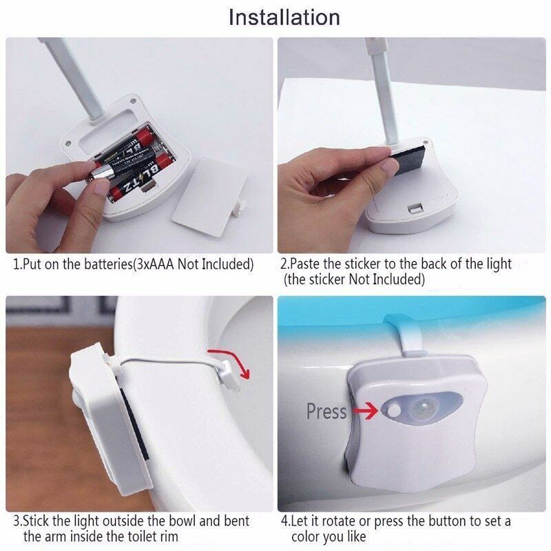 Motion Sensor 8 Color Toilet LED Light
