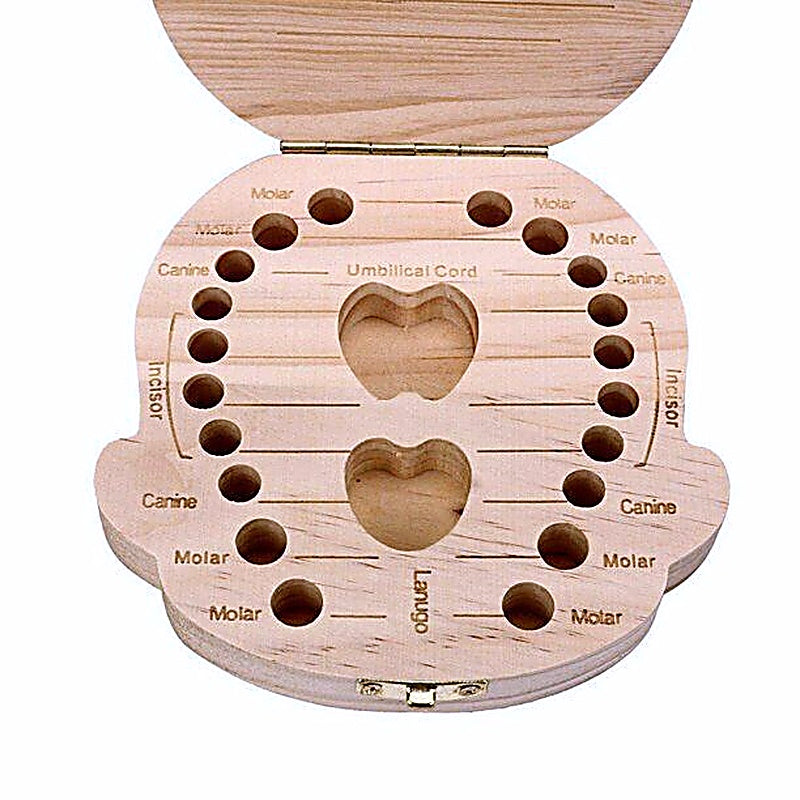 Wooden Baby Boy Tooth Box