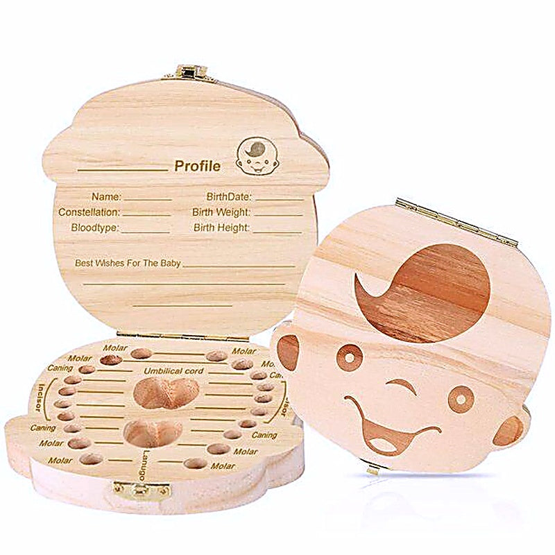 Wooden Baby Boy Tooth Box