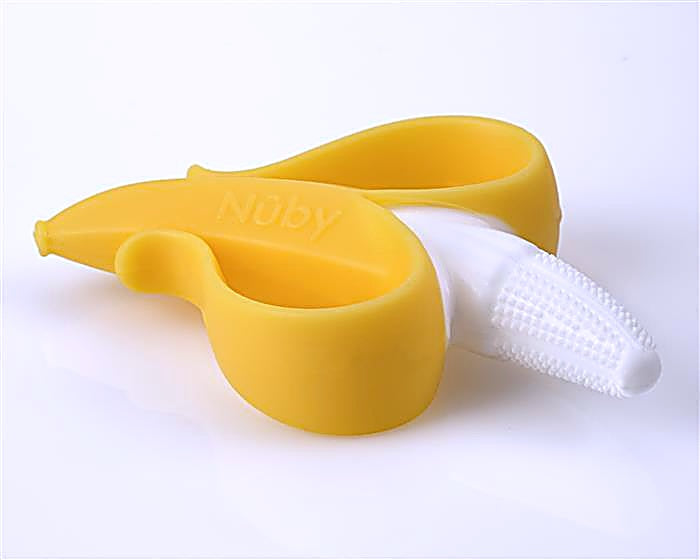 Nuby NanaNubs: Banana Massaging Toothbrush - Soft & Safe Silicone